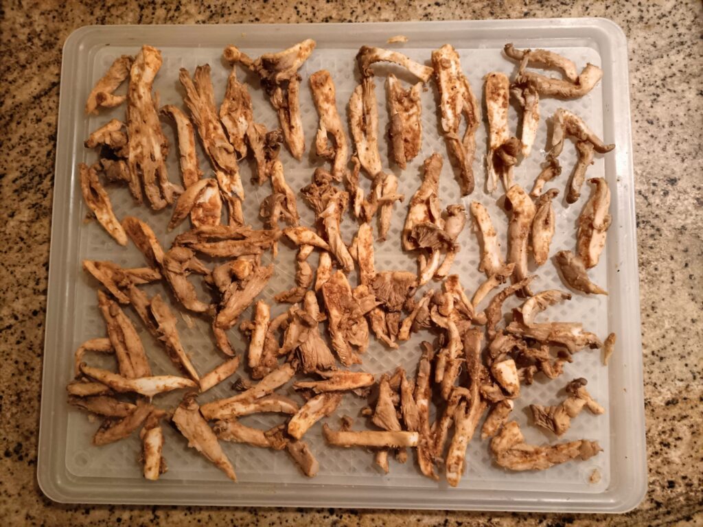 Gemarineerde Oesterzwammen uit het gerecht 'Gemarineerde oesterzwammen met  Sango radijskiemen'